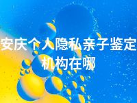 安庆个人隐私亲子鉴定机构在哪