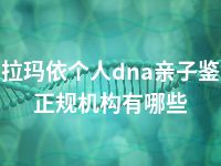 克拉玛依个人dna亲子鉴定正规机构有哪些