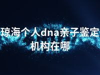 琼海个人dna亲子鉴定机构在哪