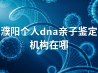 濮阳个人dna亲子鉴定机构在哪