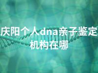 庆阳个人dna亲子鉴定机构在哪