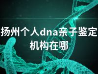 扬州个人dna亲子鉴定机构在哪