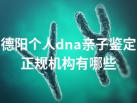 德阳个人dna亲子鉴定正规机构有哪些