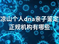 凉山个人dna亲子鉴定正规机构有哪些