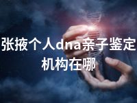 张掖个人dna亲子鉴定机构在哪