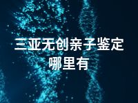 三亚无创亲子鉴定哪里有