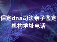 保定dna司法亲子鉴定机构地址电话