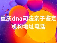 重庆dna司法亲子鉴定机构地址电话