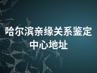 哈尔滨亲缘关系鉴定中心地址