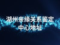 湖州亲缘关系鉴定中心地址