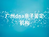 广州dna亲子鉴定机构