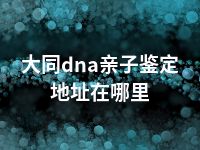 大同dna亲子鉴定地址在哪里