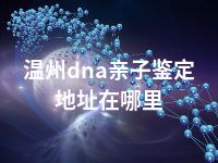 温州dna亲子鉴定地址在哪里