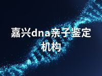 嘉兴dna亲子鉴定机构