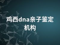 鸡西dna亲子鉴定机构