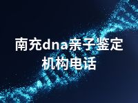 南充dna亲子鉴定机构电话