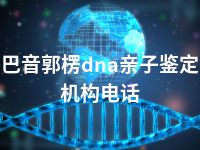 巴音郭楞dna亲子鉴定机构电话