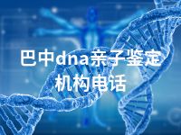 巴中dna亲子鉴定机构电话