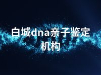 白城dna亲子鉴定机构