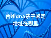 台州dna亲子鉴定地址在哪里