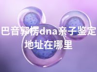 巴音郭楞dna亲子鉴定地址在哪里