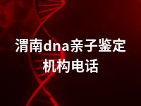 渭南dna亲子鉴定机构电话