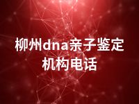 柳州dna亲子鉴定机构电话