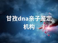 甘孜dna亲子鉴定机构