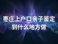 枣庄上户口亲子鉴定到什么地方做