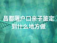 昌都落户口亲子鉴定到什么地方做