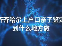 齐齐哈尔上户口亲子鉴定到什么地方做