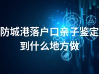 防城港落户口亲子鉴定到什么地方做