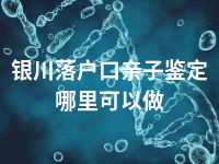 银川落户口亲子鉴定哪里可以做