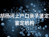 胡杨河上户口亲子鉴定鉴定机构