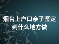 烟台上户口亲子鉴定到什么地方做