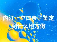 内江上户口亲子鉴定到什么地方做