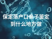 保定落户口亲子鉴定到什么地方做