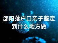 邵阳落户口亲子鉴定到什么地方做