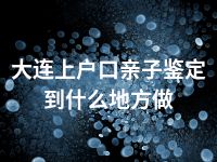 大连上户口亲子鉴定到什么地方做