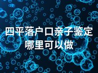 四平落户口亲子鉴定哪里可以做