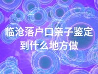 临沧落户口亲子鉴定到什么地方做