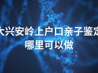 大兴安岭上户口亲子鉴定哪里可以做