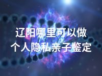 辽阳哪里可以做个人隐私亲子鉴定