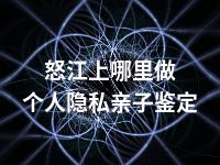 怒江上哪里做个人隐私亲子鉴定