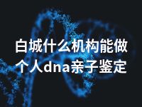 白城什么机构能做个人dna亲子鉴定