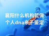 襄阳什么机构能做个人dna亲子鉴定