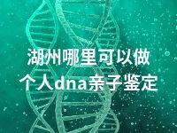 湖州哪里可以做个人dna亲子鉴定