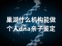 巢湖什么机构能做个人dna亲子鉴定