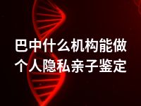 巴中什么机构能做个人隐私亲子鉴定