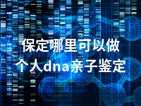 保定哪里可以做个人dna亲子鉴定